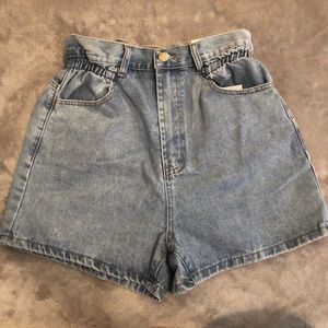 High waisted jean shorts